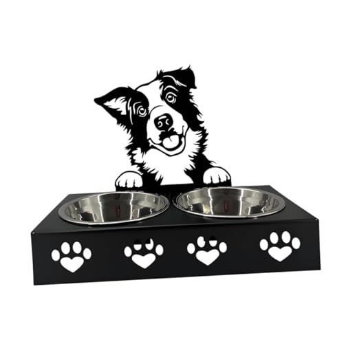 F Fityle Katzenfutter und Wasserschale Haustierverfügungsschale Erhöhter Welpe Wasserstillstand Haustierhund Schüssel Doppelkatze Schüssel für Katzen Kätzchen, C von F Fityle