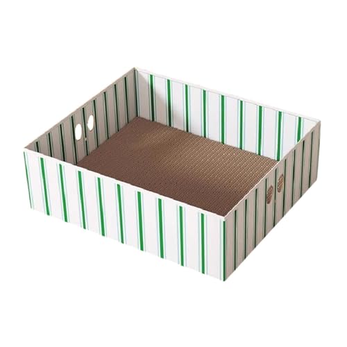 F Fityle Katzenkratzbox, Katzenhaus aus Pappe, großes interaktives Spielspielzeug, Kratzunterlage für Haustiere, Katzenkratzer aus Pappe zum Krallenschleifen, Grün Weiß F Fityle Katzenkratzbox, Katzenhaus aus Pappe, großes interaktives Spielspielzeug, Kratzunterlage für Haustiere, Katzenkratzer aus Pappe zum Krallenschleifen, Grün Weiß von F Fityle