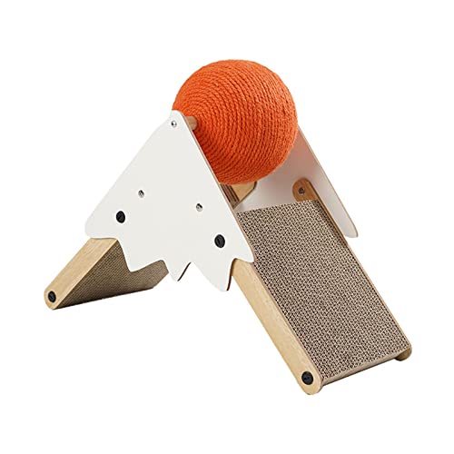 F Fityle Katzenkratzbrett mit interaktivem Spielzeug und Kratzfläche aus Pappe, Orange von F Fityle