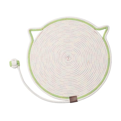 F Fityle Katzenkratzern Kratzpolster mit Spielzeug Baumwollseil Katzenkratzer Interaktive Katzenspielzeugkugel Kratzermatte für Wandcouch, Grüner Rand von F Fityle