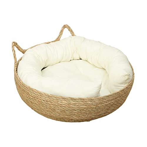 F Fityle Katzenkratzmatte, Katzenbett, Korbmatratze, gewebt mit Kissen, rund, langlebig, Haus, Schlafbett, Nest für große Katzen, Kätzchen, 40 cm x 14 cm F Fityle Katzenkratzmatte, Katzenbett, Korbmatratze, gewebt mit Kissen, rund, langlebig, Haus, Schlafbett, Nest für große Katzen, Kätzchen, 40 cm x 14 cm von F Fityle