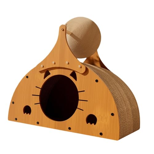 F Fityle Katzenkratzspielzeug, Kratzbrett, interaktives Katzenkratzbrett aus Karton, Katzenspielzeug zum Schleifen der Kralle für Kätzchen im Haus, Couch, mit Hanfball F Fityle Katzenkratzspielzeug, Kratzbrett, interaktives Katzenkratzbrett aus Karton, Katzenspielzeug zum Schleifen der Kralle für Kätzchen im Haus, Couch, mit Hanfball von F Fityle