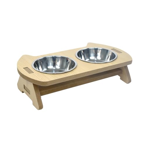 F Fityle Katzennapf, Tierfutter Und Wassernäpfe, mit Rutschfestem Holzständer, Hundefutternapf Und, Doppelschüssel F Fityle Katzennapf, Tierfutter Und Wassernäpfe, mit Rutschfestem Holzständer, Hundefutternapf Und, Doppelschüssel von F Fityle