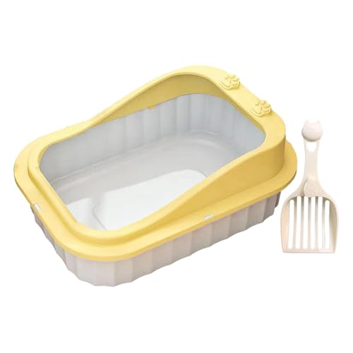 F Fityle Katzentoilette, Oben offen, Haustiertoilette, Haustierbedarf, große Bettpfanne, Katzentoilette für kleine, mittelgroße und große Katzen, Gelb F Fityle Katzentoilette, Oben offen, Haustiertoilette, Haustierbedarf, große Bettpfanne, Katzentoilette für kleine, mittelgroße und große Katzen, Gelb von F Fityle