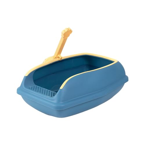 F Fityle Katzentoilette für Kleintiere, spritzwassergeschützter Katzensandkasten, hochseitige Kätzchentoilette, leicht zu reinigende, kompakte Katzentoilette, L blau F Fityle Katzentoilette für Kleintiere, spritzwassergeschützter Katzensandkasten, hochseitige Kätzchentoilette, leicht zu reinigende, kompakte Katzentoilette, L blau von F Fityle