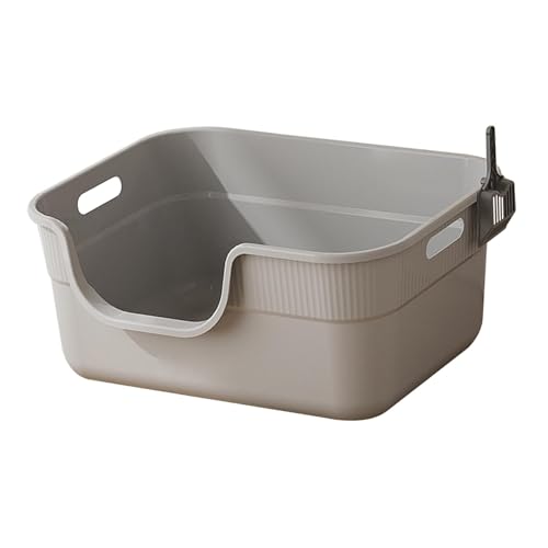 F Fityle Katzentoilette für kleine und große Katzen, Heimtierbedarf, Kätzchentoilette, Anti-Spritz-Katzentoilette, Sandkasten, U-Form, abgesenkte Vorderseite, grau F Fityle Katzentoilette für kleine und große Katzen, Heimtierbedarf, Kätzchentoilette, Anti-Spritz-Katzentoilette, Sandkasten, U-Form, abgesenkte Vorderseite, grau von F Fityle