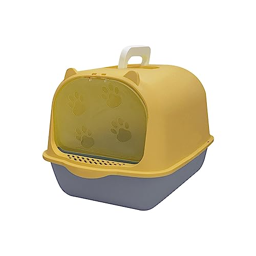 F Fityle Katzentoilette mit Abnehmbarer Abdeckung, geschlossene Haustiertoilette, einfach zu reinigen, hoher Rand, Gelbgrau F Fityle Katzentoilette mit Abnehmbarer Abdeckung, geschlossene Haustiertoilette, einfach zu reinigen, hoher Rand, Gelbgrau von F Fityle