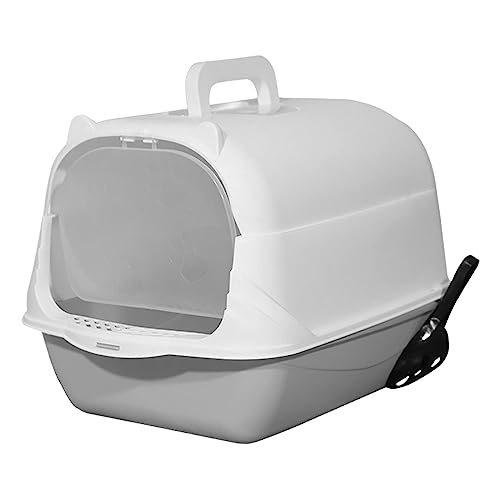 F Fityle Katzentoilette mit Kapuze, Katzentoilette, vollständig geschlossene Katzentoilette, große Katzentoilette, spritzwassergeschützt, mit Tür, tragbare, Handheld-Grau F Fityle Katzentoilette mit Kapuze, Katzentoilette, vollständig geschlossene Katzentoilette, große Katzentoilette, spritzwassergeschützt, mit Tür, tragbare, Handheld-Grau von F Fityle