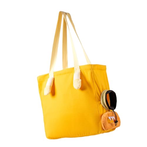 F Fityle Katzentragetasche, Katzenhandtasche mit Schultergurt, Canvas, Haustier Umhängetasche, Welpentragetasche, Gelb, l von F Fityle