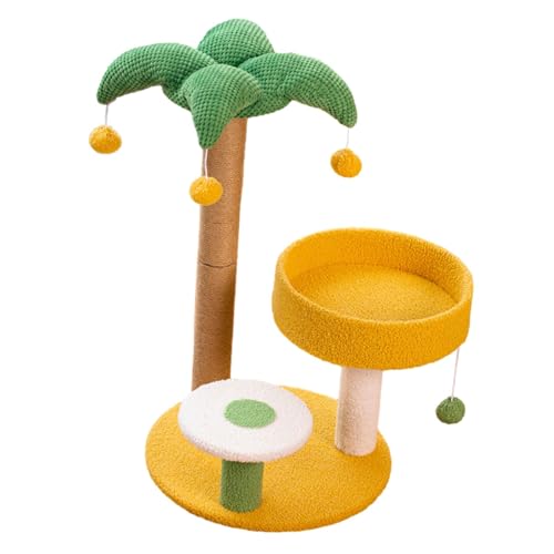 F Fityle Kratzbaum für Katzen, Sisal-Kratzbaum mit Neckball, interaktives Spielzeug für Katzen, Sprungplattform, Kletterbaum für Katzen von F Fityle