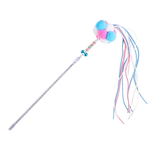 F Fityle Lustiger Katzen-Teaser-Zauberstab für Haustiere, Katzenspielzeug mit Plüschbällen und Glockenstange, Bunte Perlen für Indoor-Katzen, Training, lustige, Blau Rosa F Fityle Lustiger Katzen-Teaser-Zauberstab für Haustiere, Katzenspielzeug mit Plüschbällen und Glockenstange, Bunte Perlen für Indoor-Katzen, Training, lustige, Blau Rosa von F Fityle