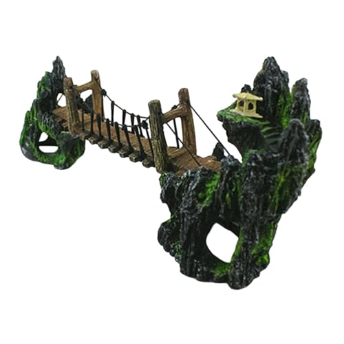 F Fityle Micro Landscape Aquarium Ornament, Figur Simulation Fischtank Dekoration Bridge Mountains Drawbridge Rock Dekor für Garten von F Fityle