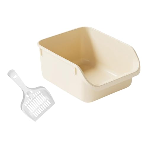 F Fityle Oben offene Haustier-Katzen-Toilette, Sandkasten, tragbar, hochseitig, spritzwassergeschützt, leicht zu tragen, für Katzen, offene Katzen, Beige F Fityle Oben offene Haustier-Katzen-Toilette, Sandkasten, tragbar, hochseitig, spritzwassergeschützt, leicht zu tragen, für Katzen, offene Katzen, Beige von F Fityle