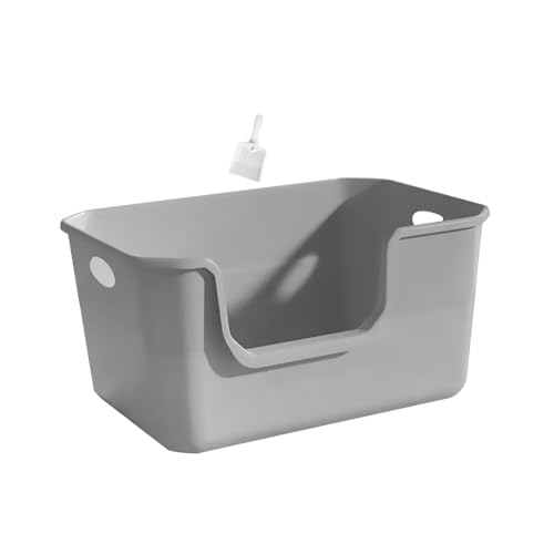 F Fityle Offene Katzentoilette, Katzentoilette, Kätzchentöpfchen-Toilette, erhöhte Katzentoilette, hochseitige Haustiertoilette für kleine Hunde, grau F Fityle Offene Katzentoilette, Katzentoilette, Kätzchentöpfchen-Toilette, erhöhte Katzentoilette, hochseitige Haustiertoilette für kleine Hunde, grau von F Fityle