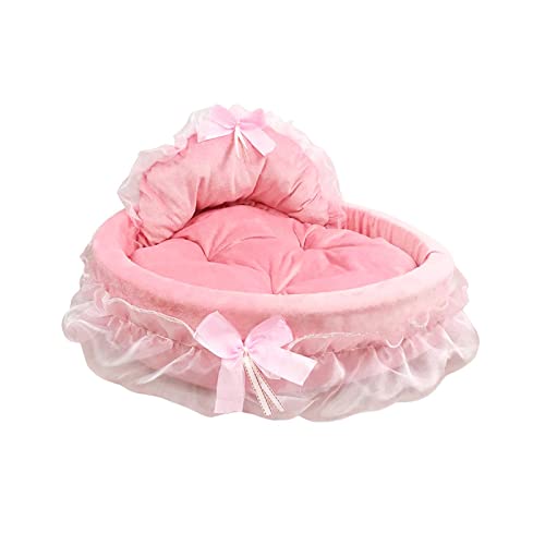 F Fityle Pink Princess Hundebett, Schlafbett, süße Haustier-Sofamatte, großes Hunde-Katzenbett, für Welpen, Rosa, l von F Fityle