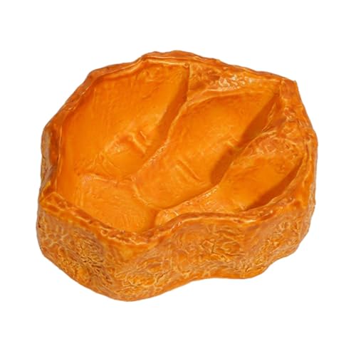 F Fityle Reptilien-Wassernapf-Futterstation, leicht zu reinigen, wiederverwendbarer Behälter, Futternapf, Futterbecken für Schlangen- und, Orange von F Fityle
