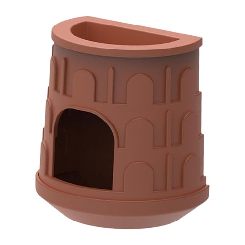 F Fityle Reptilienhöhle Critter Bad Cage Accessoires Hideaway Bets Haustiere Hütte Amphibien verstecken Haus für Chameleon Gecko Schlange, Braun von F Fityle
