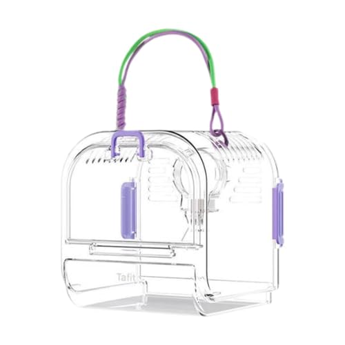 F Fityle Transportkäfig für Kleintiere, Transportbox für Hamster, Transporttasche für kleine Haustiere, Chinchillas, Zwerghamster, Violett von F Fityle