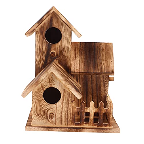 Deluxe Zedernholz Vogelhaus Kit, Outdoor Garten Bluebird & Finch Nistkasten mit Eichhörnchenschutz, Metallstange zum Aufhängen, Vogelfutterhaus, Haustierbedarf & Dekoration von F&Y