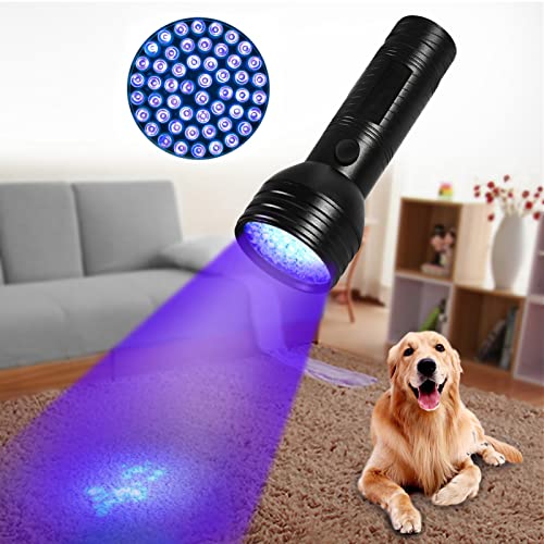 F&Y Handheld-UV-Schwarzlicht-Taschenlampe, tragbarer Haustier-Urin-Detektor für Hunde- und Katzenflecken, Geruchsentferner auf Teppichen, Betten, leistungsstarker LED-UV-Punktreiniger, wiederaufladbar von F&Y