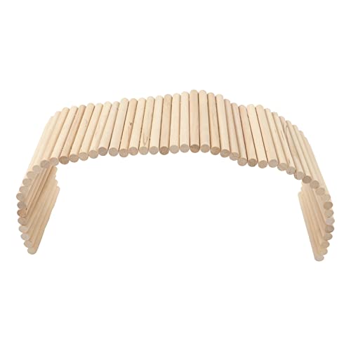 F&Y Hölzerne Haustier -Versteckbrücke, biegbares Klettertunnel für kleines Tier für Kaninchen, Meerschweinchen, Hamster und mehr (15 * 50 cm) von F&Y