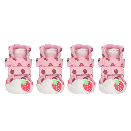 Pfotenabdeckungen für Hunde draußen: atmungsaktive Leinenschuhe für Hundepfoten, niedliches Erdbeer-Design, rutschfest, ideal für kleine Hunde wie Teddy, Bichon, Zwergspitz, Typ 4 Pfotenabdeckungen für Hunde draußen: atmungsaktive Leinenschuhe für Hundepfoten, niedliches Erdbeer-Design, rutschfest, ideal für kleine Hunde wie Teddy, Bichon, Zwergspitz, Typ 4 von F&Y