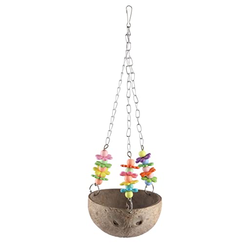 Vogelschaukelspielzeug aus Kokosnussschale – Hängendes Papageien-Kauspielzeug für den Käfig, Robustes Material, Spaß für kleine Vögel Vogelschaukelspielzeug aus Kokosnussschale – Hängendes Papageien-Kauspielzeug für den Käfig, Robustes Material, Spaß für kleine Vögel von F&Y