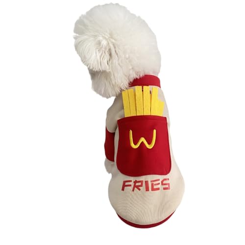 Hunde-Kapuzenpullover mit Pommes-Chips-Innentasche, Größe XL, Rot von F6QUM