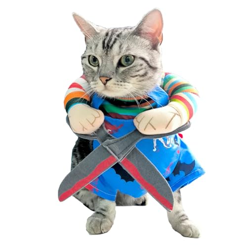 Katzenkostüm, Hundekostüm, Halloween-Anzug, Scherenhände, Katzen- und Hunde-Outfits (Größe M) von F6QUM