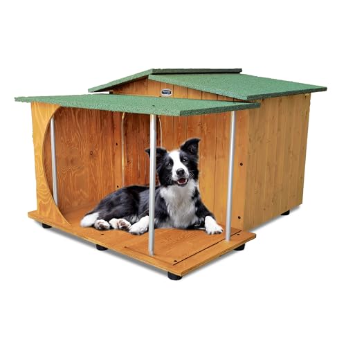 ORIGINAL LEGNO Hundehütten Hundehaus Hundehöhle mit Veranda Aus Massiv Holz Echtholz Geshenk THERMOVORHANG Made in Italy Mod. Oasi C - Setter 93x103xH68 ORIGINAL LEGNO Hundehütten Hundehaus Hundehöhle mit Veranda Aus Massiv Holz Echtholz Geshenk THERMOVORHANG Made in Italy Mod. Oasi C - Setter 93x103xH68 von ORIGINAL LEGNO