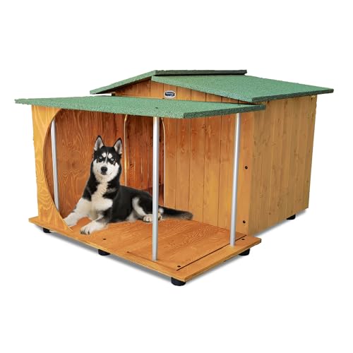 ORIGINAL LEGNO Hundehütten Hundehaus Hundehöhle mit Veranda Aus Massiv Holz Echtholz Geshenk THERMOVORHANG Made in Italy Mod. Oasi D - Deutscher Schäferhund 102x119xH80 ORIGINAL LEGNO Hundehütten Hundehaus Hundehöhle mit Veranda Aus Massiv Holz Echtholz Geshenk THERMOVORHANG Made in Italy Mod. Oasi D - Deutscher Schäferhund 102x119xH80 von ORIGINAL LEGNO