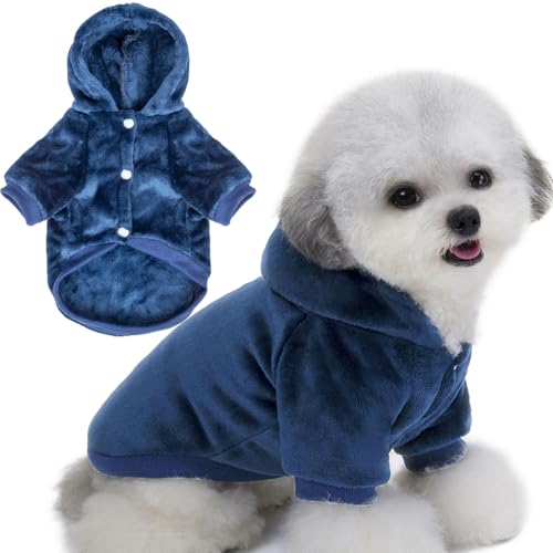 FabriCastle Hunde-Kapuzenpullover für kleine Hunde, Jungen und Mädchen, Hundekleidung, XS, Welpen-Sweatshirt, Haustier-Outfit, Katzenkleidung, superweich, warm, Schnappverschluss (Marineblau, Größe S) FabriCastle Hunde-Kapuzenpullover für kleine Hunde, Jungen und Mädchen, Hundekleidung, XS, Welpen-Sweatshirt, Haustier-Outfit, Katzenkleidung, superweich, warm, Schnappverschluss (Marineblau, Größe S) von FABRICASTLE