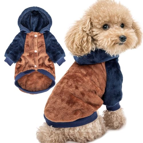 FabriCastle Hunde-Kapuzenpullover für kleine Hunde, Jungen und Mädchen, Hundekleidung, S, XS, XXS, Welpen-Sweatshirt, Haustier-Outfit, Katzenkleidung, superweich, warm, Schnappverschluss (Camel-Navy, FabriCastle Hunde-Kapuzenpullover für kleine Hunde, Jungen und Mädchen, Hundekleidung, S, XS, XXS, Welpen-Sweatshirt, Haustier-Outfit, Katzenkleidung, superweich, warm, Schnappverschluss (Camel-Navy, von FABRICASTLE