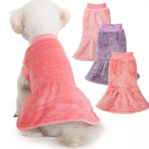 FabriCastle Hundekleid-Pullover, 3 Stück, Hundekleidung, Hundemantel, Hundejacke für kleine oder mittelgroße Hunde und Mädchen, ultraweich und warm, Katzen-Haustier-Pullover (Rosa, Violett, Rosenrosa, FabriCastle Hundekleid-Pullover, 3 Stück, Hundekleidung, Hundemantel, Hundejacke für kleine oder mittelgroße Hunde und Mädchen, ultraweich und warm, Katzen-Haustier-Pullover (Rosa, Violett, Rosenrosa, von FABRICASTLE