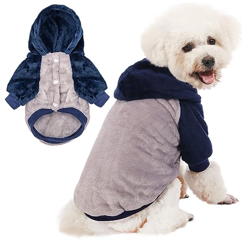 Hund Hoodie Pullover, Hundekleidung, Hundemantel, Hundejacke für kleine oder mittelgroße Hunde Junge oder Mädchen, Ultra weiche und warme Katzen-Haustier-Pullover (Grauer Körper, X-Small) von FABRICASTLE