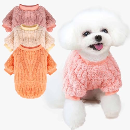 Hundepullover, 2 oder 3 Stück, Hundekleidung, Hundemantel, Hundejacke für kleine oder mittelgroße Hunde, Jungen oder Mädchen, ultraweiche und warme Katzenhaustier-Pullover (Elfenbein, Rosa, Koralle, Hundepullover, 2 oder 3 Stück, Hundekleidung, Hundemantel, Hundejacke für kleine oder mittelgroße Hunde, Jungen oder Mädchen, ultraweiche und warme Katzenhaustier-Pullover (Elfenbein, Rosa, Koralle, von FABRICASTLE