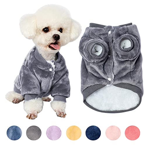 Hundepullover 2 oder 3 Stück Hundekleidung Hundemantel Hundejacke für kleine oder mittelgroße Hunde Junge oder Mädchen Ultra Weich und Warm Katze Haustier Pullover (Grau, Klein) von FABRICASTLE