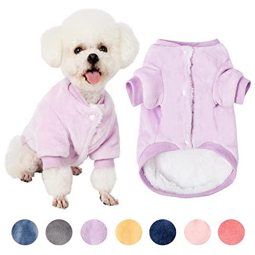 Hundepullover 2 oder 3 Stück Hundekleidung Hundemantel Hundejacke für kleine oder mittelgroße Hunde Junge oder Mädchen Ultra Weich und Warm Katze Haustier Pullover (Lavendel, Large) von FABRICASTLE