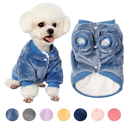 Hundepullover 2 oder 3 Stück Hundekleidung Hundemantel Hundejacke für kleine oder mittelgroße Hunde Junge oder Mädchen Ultra Weich und Warm Katze Haustier Pullover (Stahlblau, Medium) von FABRICASTLE