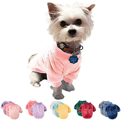 Kleiner Hundepullover Hundekleidung Hundemantel Hundejacke für kleine oder mittelgroße Hunde Junge oder Mädchen, Ultra Weich und Warm Katze Haustier Pullover (Medium, Blassrosa) von FABRICASTLE