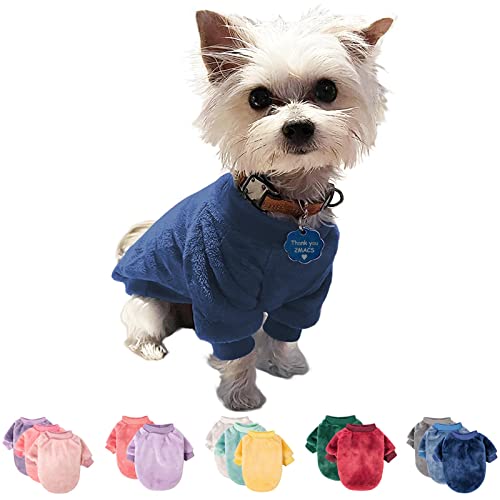 FabriCastle Pullover für kleine Hunde, Hundekleidung, Hundemantel, Hundejacke für kleine oder mittelgroße Hunde, Jungen oder Mädchen, ultraweich und warm, 1 Stück (XS, Dunkelblau) von FABRICASTLE