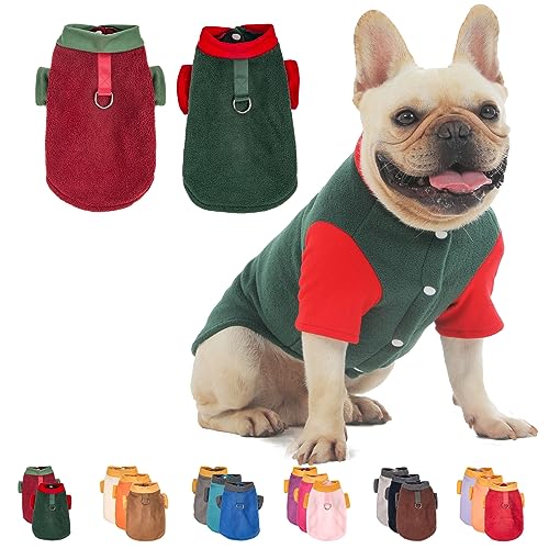 Weihnachtlicher Hundepullover für kleine und mittelgroße Hunde, Jungen und Mädchen, Hundejacke, Wintermantel mit O-Ring-Leine, dehnbar, warm, Hunde-Sweatshirt, Katze, Welpen, Bekleidung, Zubehör von FABRICASTLE