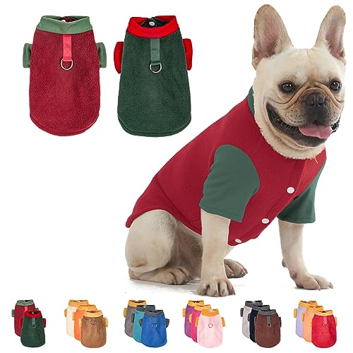 Weihnachtlicher Hundepullover für kleine und mittelgroße Hunde, Jungen und Mädchen, Hundejacke, Wintermantel mit O-Ring-Leine, dehnbar, warm, Hunde-Sweatshirt, Katze, Welpen, Bekleidung, Zubehör von FABRICASTLE