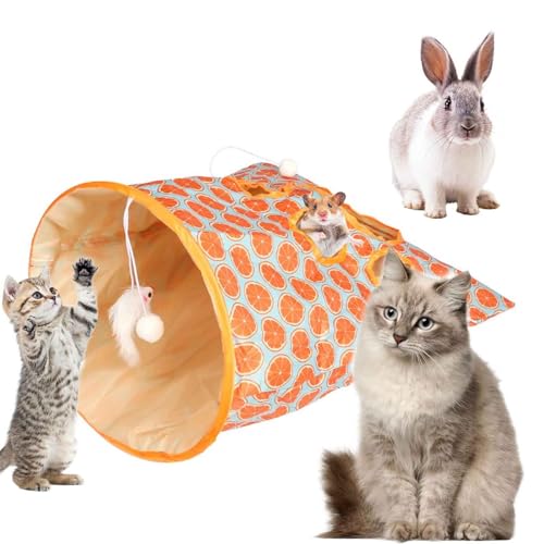FABTOP Cat Tunnel Bag, Katzentunnel-Tasche, Faltbar Katzentunnel Katzenspielzeug, Lustige Spieltunnel Für Katzen, Interaktives Federspielzeug Katzenbälle (A) von FABTOP