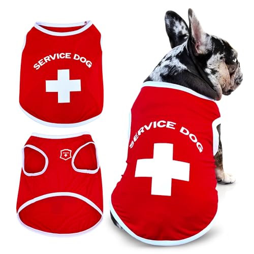 Fabulous Fido Diensthund Shirt - Atmungsaktive Niedliche Hundekleidung für Diensttier & Französische Bulldogge - Haustierkleidung für Hunde, Welpenkleidung für Junge & Mädchen Haustier - Diensthund von FABULOUS FIDO