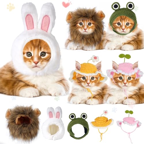 FACULX 5-teiliges Katzenkostüm-Set, verstellbarer Klebriemen oder Schnur, Katzenhelm-Hüte mit Ohrlöchern FACULX 5-teiliges Katzenkostüm-Set, verstellbarer Klebriemen oder Schnur, Katzenhelm-Hüte mit Ohrlöchern von FACULX