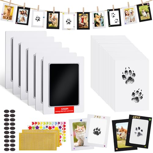 Tintenloses Pfotenabdruck-Set, Clean Touch Stempelkissen für Hunde und Katzen, Pfoten-Nasen-Abdrücke mit Andenken-Rahmen, schmutzfreies Haustier- und Baby-Fußabdruck-Set, für Haustierliebhaber, Tintenloses Pfotenabdruck-Set, Clean Touch Stempelkissen für Hunde und Katzen, Pfoten-Nasen-Abdrücke mit Andenken-Rahmen, schmutzfreies Haustier- und Baby-Fußabdruck-Set, für Haustierliebhaber, von FACULX