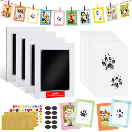Tintenloses Pfotenabdruck-Set, Clean Touch Stempelkissen für Hunde und Katzen, Pfoten-Nasen-Abdrücke mit Andenken-Rahmen, schmutzfreies Haustier- und Baby-Fußabdruck-Set, für Haustierliebhaber, Tintenloses Pfotenabdruck-Set, Clean Touch Stempelkissen für Hunde und Katzen, Pfoten-Nasen-Abdrücke mit Andenken-Rahmen, schmutzfreies Haustier- und Baby-Fußabdruck-Set, für Haustierliebhaber, von FACULX
