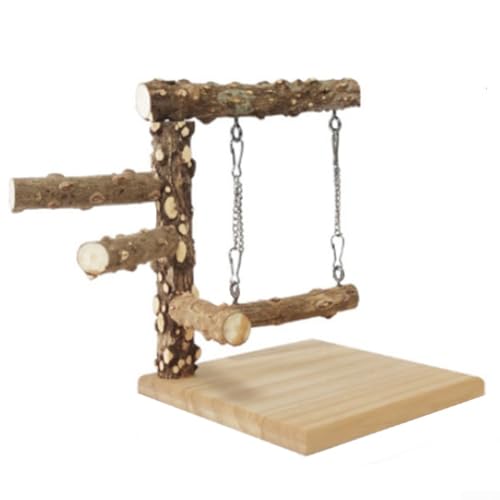 Vogel-Sitzstange, Holz-Vogelspielzeug, Spielplatz, Vogelkäfig-Zubehör, Spielständer für Nymphensittiche, Vogel-Trainings-Sitzstange, 18 x 18 x 4 cm, tragbarer Tisch-Vogelspielständer Vogel-Sitzstange, Holz-Vogelspielzeug, Spielplatz, Vogelkäfig-Zubehör, Spielständer für Nymphensittiche, Vogel-Trainings-Sitzstange, 18 x 18 x 4 cm, tragbarer Tisch-Vogelspielständer von FACULX