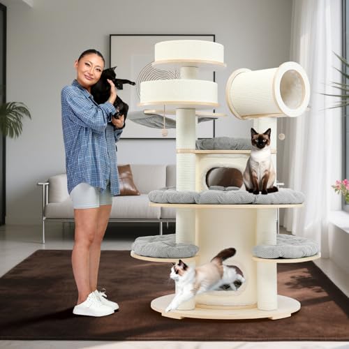 170cm Heavy Duty Kratzbaum für Zimmerkatzen große Erwachsene, Luxus Katzenturm für Maine Coon, Moderne Katzenmöbel mit Sisal Eigentumswohnung, Kratzbaum, Hängematte, abnehmbare Matten 170cm Heavy Duty Kratzbaum für Zimmerkatzen große Erwachsene, Luxus Katzenturm für Maine Coon, Moderne Katzenmöbel mit Sisal Eigentumswohnung, Kratzbaum, Hängematte, abnehmbare Matten von FAFAIR